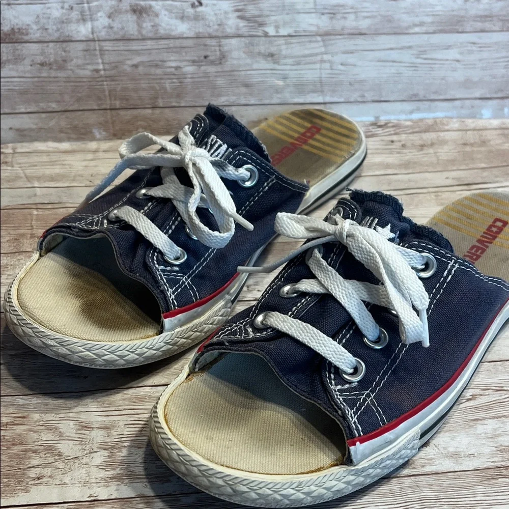 Vintage Converse Cutaway Navy and Red Slide Sneakers Size 10 W / 8 M - Picture 4 of 12
